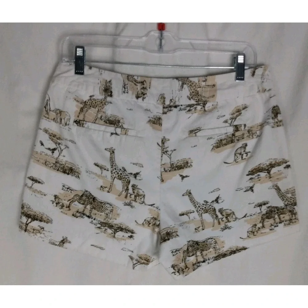 BANANA REPUBLIC Factory Giraffe Safari Print Chino Short White Tan Sise‎ 4